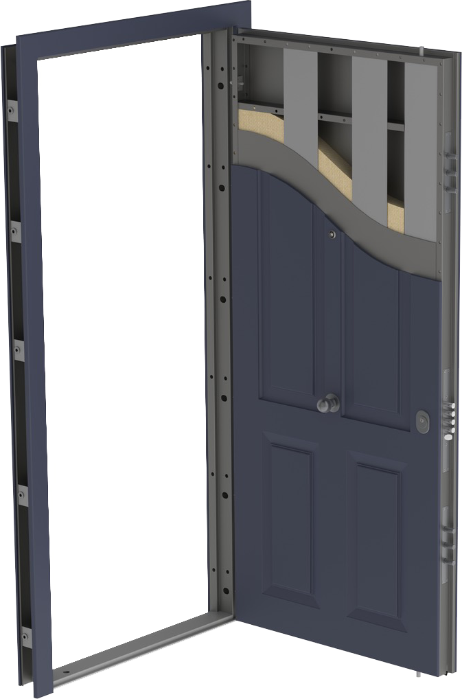 Bespoke steel security door construction